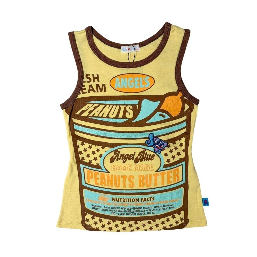 Angel Blue peanut butter graphic tank top